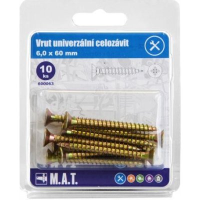 vrut un.celozávit 6,0x 60mm ZZ (10ks) – Hledejceny.cz