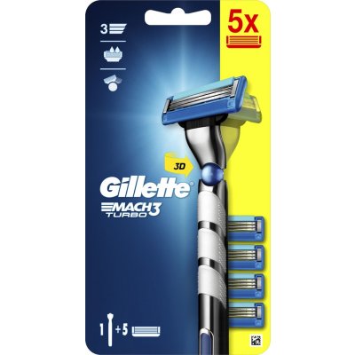 Gillette Mach3 Turbo + 5 ks hlavic – Zbozi.Blesk.cz