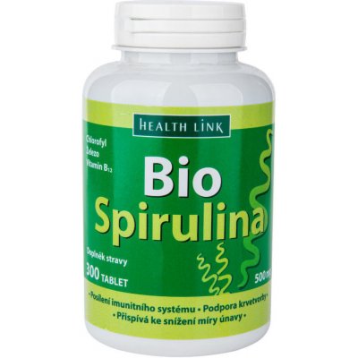 Prodejnabylin.cz Spirulina s vitaminem B12 300 tablet × 500 mg BIO HEALTH LINK – Zboží Mobilmania