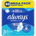 Always Ultra Day & Night hygienické vložky vel. 3 s křidélky 40 ks – Zboží Dáma