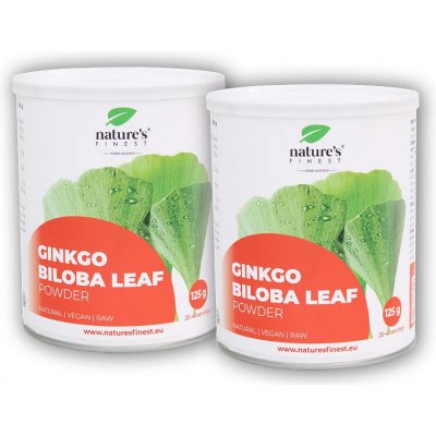 Nature's Finest Ginkgo Biloba Leaf Powder 2 x 125 g – Hledejceny.cz