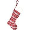 Vánoční dekorace Vánoční textilní bota pletená 45 cm šedá