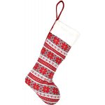 Vánoční textilní bota pletená 45 cm šedá – Sleviste.cz