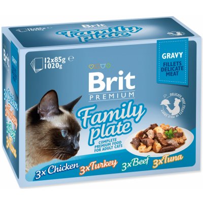 Brit Premium Cat Delicate Fillets in Gravy Family Plate 12 x 85 g – Zbozi.Blesk.cz