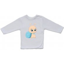 Bavlněná kojenecká košilka Gama větší roztomilý tyrkysový šneček