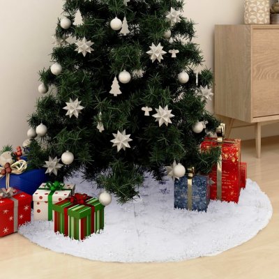 zahrada-XL Luxusní podložka pod vánoční stromek bílá 90 cm umělá kůže