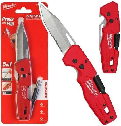 Milwaukee 4932492454 FOLDING KNIFE FASTBACK 5 v 1