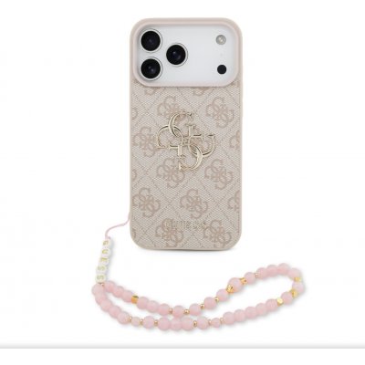 Guess PU 4G Metal Logo Strap Zadní Kryt pro iPhone 17 Pro Max Pink – Hledejceny.cz