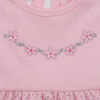 NEW BABY Kojenecké šatičky s krátkým rukávem New Baby Summer dress růžovo šedé