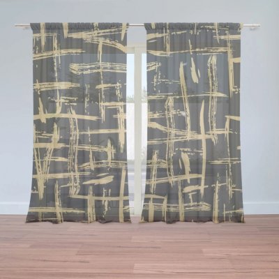 Sablio Záclony Zlaté malování: 2ks 150x250cm – Hledejceny.cz