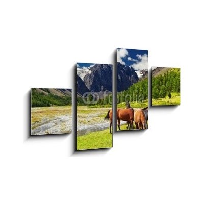 Obraz 4D čtyřdílný - 100 x 60 cm - Mountain landscape Horská krajina – Hledejceny.cz