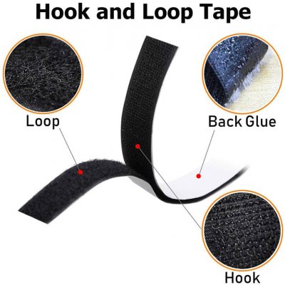 Pásek na suchý zip s lepidlem černý 20 mm – Hledejceny.cz