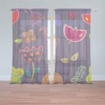 Sablio Záclony Nakreslené květiny: 2ks 150x250cm – Hledejceny.cz