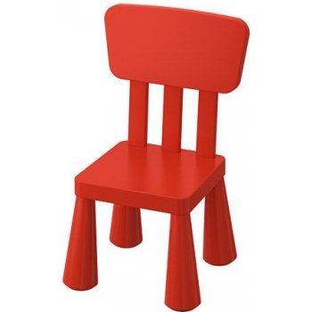 Ikea MAMMUT plastová židle 39 x 67 cm červená