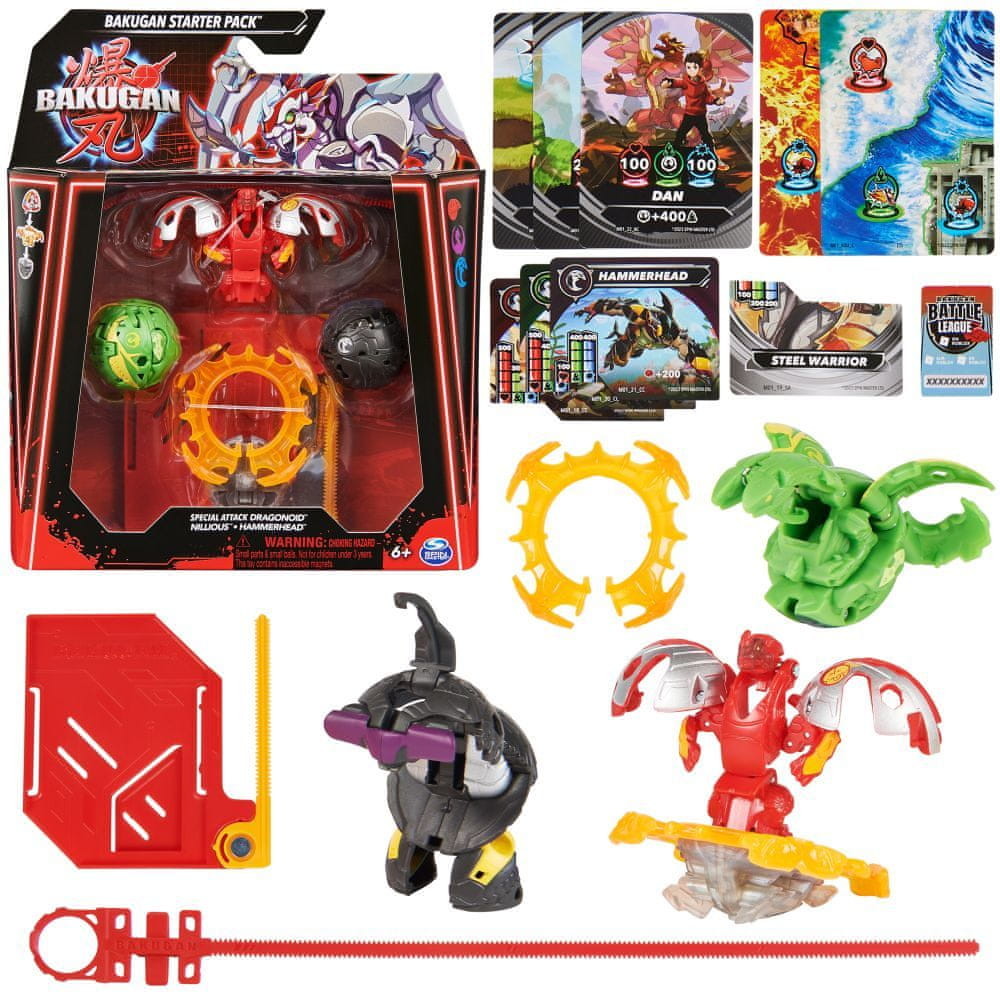 Bakugan startovací sada speciální útok S6 Mantid Titanium Dragonoid Trox