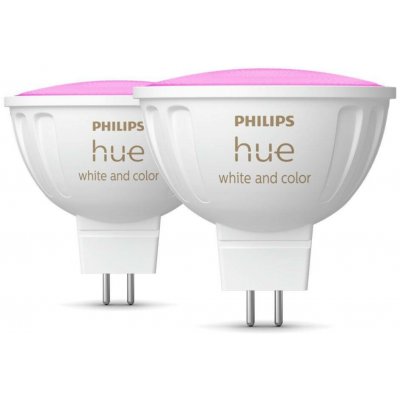 Hue WACA sada 2x LED žárovka GU5,3 MR16 6,3W 12V 400lm 2200K-6500K RGB IP20 – Hledejceny.cz