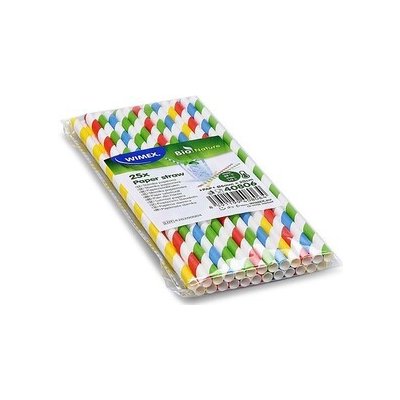 Smart Cook Wimex Barevná pruhovaná papírová brčka 25 ks – Zboží Dáma