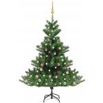 vidaXL Umělý vánoční stromek normandská jedle LED a koule zelený 150cm – Hledejceny.cz