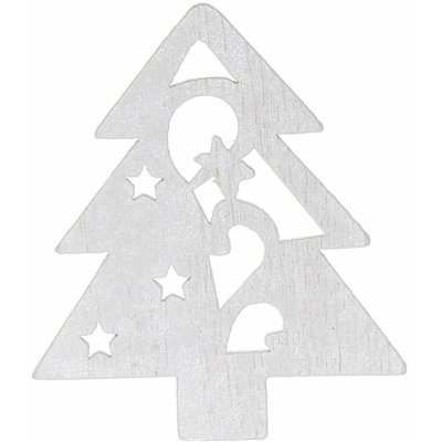 Vánoční strom bílý 34x29 mm – Zboží Dáma