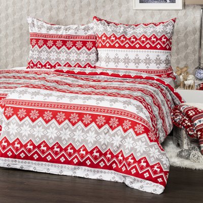 4Home Vánoční bavlna povlečení Red Nordic 140x200 70x90 – Zboží Mobilmania