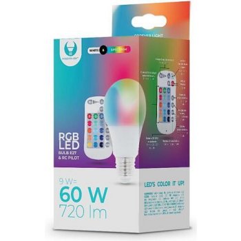Forever LED žárovka E27 A60 RGB 9W s dálkovým ovládáním bílá