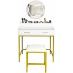 Aga toaletní stolek se zrcadlem a osvětlením matný bílý MRDT24 – Sleviste.cz