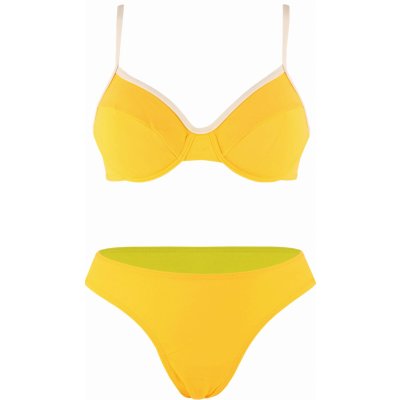 Liduš dámské dvoudílné plavky bez výztuže žlutá – Zboží Mobilmania