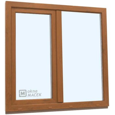 KNIPPING Plastové okno - 70 AD, 1200x1200 mm, FIX/OS, zlatý dub Barva, imitace: zlatý dub/zlatý dub (oboustranně) – Zboží Mobilmania