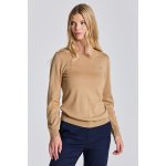 Gant svetr D1 COTTON CASHMERE C NECK hnědá – Zboží Mobilmania