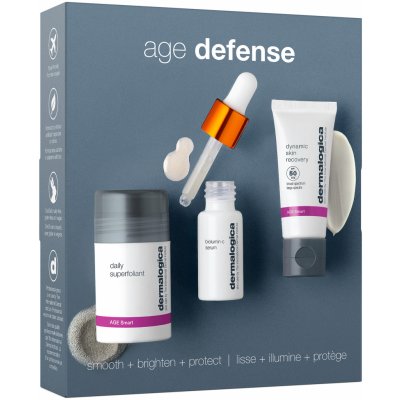 Dermalogica AGE Defense sada s viditelným protivráskovým účinkem exfoliační prášek 13 g + sérum s vitamínem C 10 ml + SPF krém proti vráskám 12 ml dárková sada – Zbozi.Blesk.cz