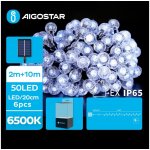 Aigostar LED Solární dekorační řetěz 50xLED 8 funkcí 12m IP65 studená bílá | AI0430 – Hledejceny.cz