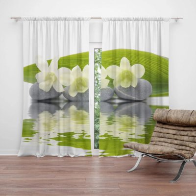 Závěsy Bílá orchidej: 2 ks - 140x250 cm - Sablio – Hledejceny.cz