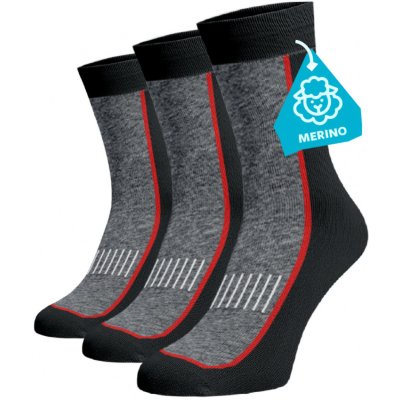 Zvýhodněný set 3 párů MERINO hrubých vysokých ponožek Vlna šedé – Zboží Mobilmania