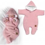 Z&Z Kojenecký rostoucí bavlněný overálek + čepička růžový – Hledejceny.cz