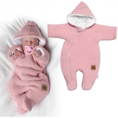 Z&Z Kojenecký rostoucí bavlněný overálek + čepička růžový – Hledejceny.cz