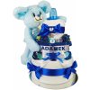Plenkový dort BabyDort královsky modrý třípatrový plenkový dort pro miminko CLASSIC
