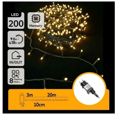 Aigostar LED Venkovní vánoční řetěz 200xLED/6W/230V 20m IP44 teplá bílá B10303ABNP – Hledejceny.cz