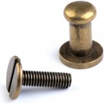 Sedlářský nýt šroubovací Ø6 mm - (14 mm) staromosaz (50 pár) – Zboží Dáma