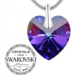 SILVEGO stříbrný přívěsek Srdce 14mm Heliotrope se Swarovski Crystals LSW007P – Sleviste.cz