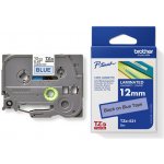 Brother TZE-531, černý tisk modrý podklad 8 m x 12 mm – Zboží Dáma
