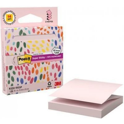 3M POSTIT Samolepicí bloček Super Sticky, pastelově růžová, Z, 76 x 76 mm, 90 listů, 3M POSTIT 7100398996 ,balení 90 ks – Hledejceny.cz