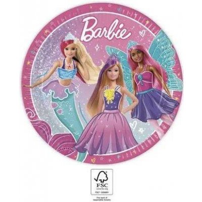 Papírové talířky barbie 23cm, Procos – Zboží Mobilmania