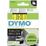 Páska DYMO D1 9mmx7m černý tisk/žlutý podklad S0720730 – Zboží Živě