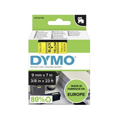 Páska DYMO D1 9mmx7m černý tisk/žlutý podklad S0720730 – Zboží Živě