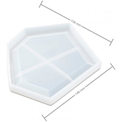 Manumi Silikonová forma na odlévání křišťálové pryskyřice geometrický podtácek 146x136x12mm 3 ks – Sleviste.cz