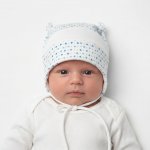 ESITO Kojenecká čepice s růžky srdce bílá modrá – Sleviste.cz