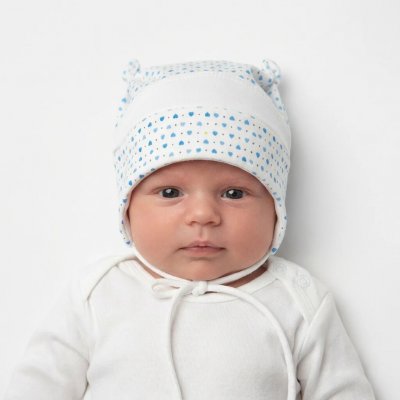ESITO Kojenecká čepice s růžky srdce bílá modrá – Sleviste.cz