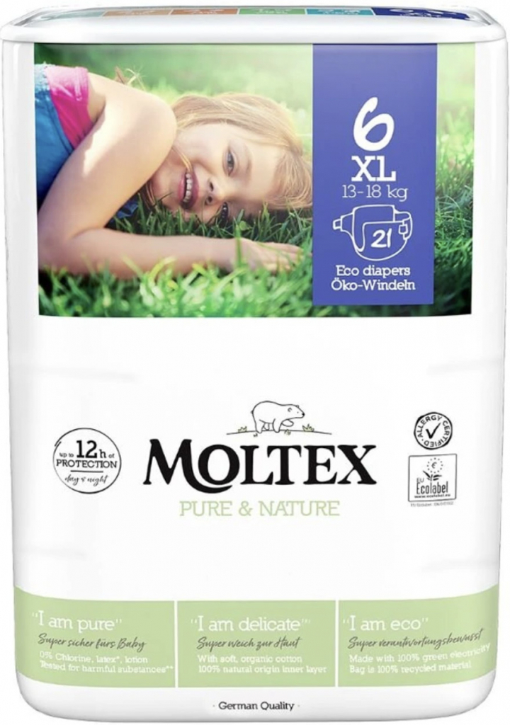 Moltex Pure & Nature 6 XL 13-18 kg 21 ks