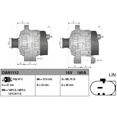 Alternátor DENSO (DE DAN1112) – Zboží Mobilmania