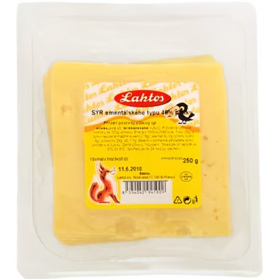 Laktos Sýr Ementálského typu 45% plátky 250 g – Zbozi.Blesk.cz